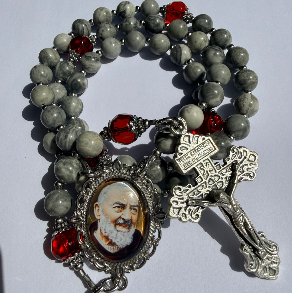 Padre Pio Picasso stone Rosary
