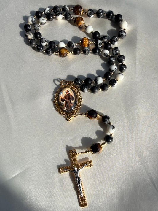 Saint Francis rosary | gold plated