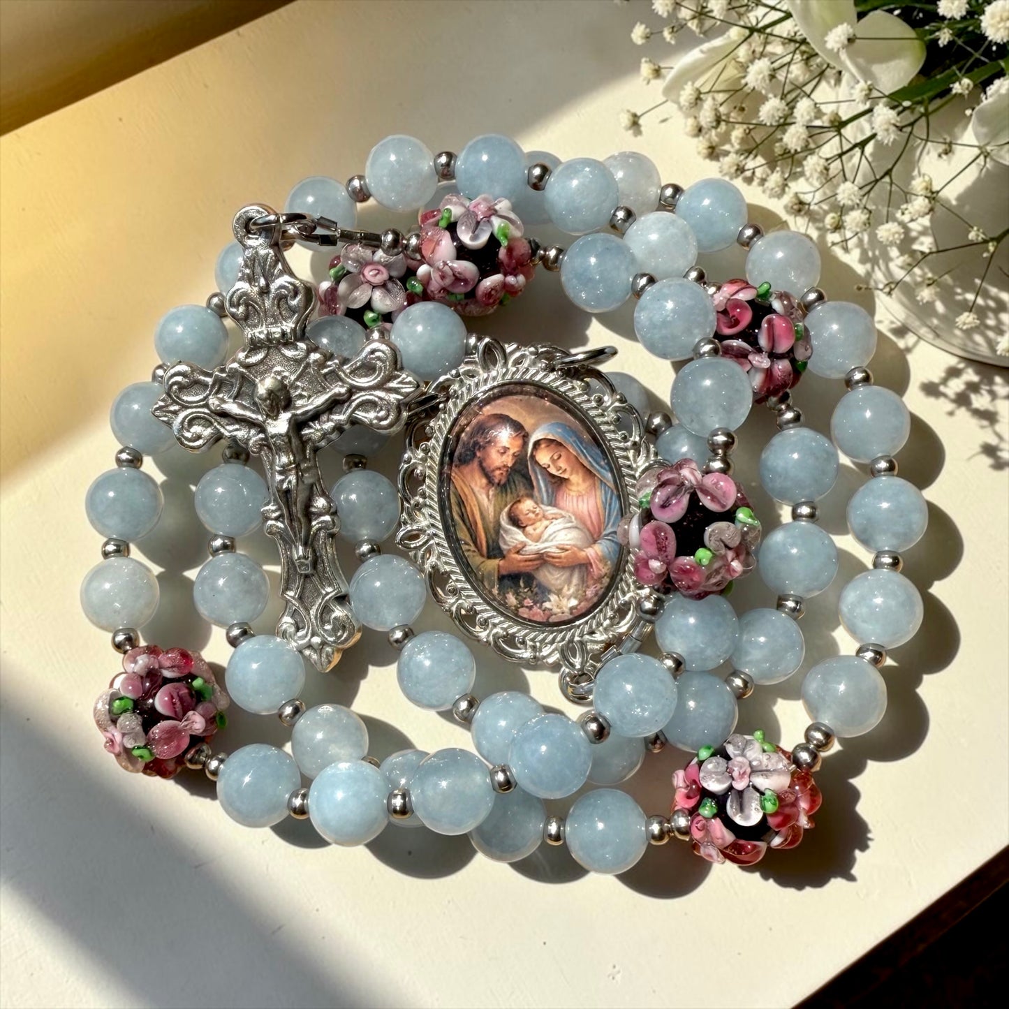 Holy Family Aquarine Rosary