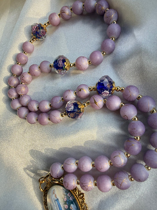 Our Lady of Lourdes Lilac rosary โจ