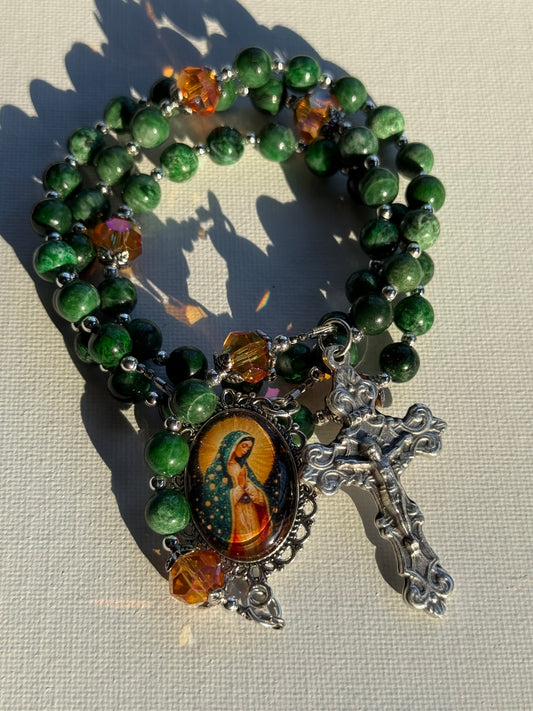 Green Our Lady of Guadalupe rosary π§‘π
