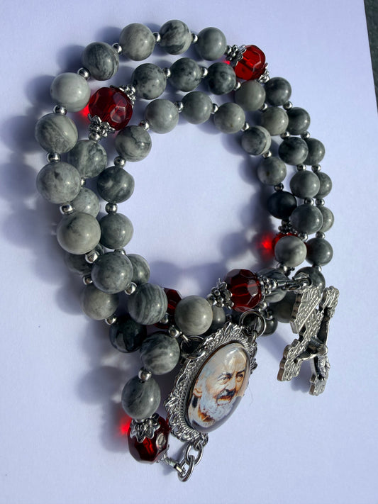 Padre Pio Picasso stone Rosary