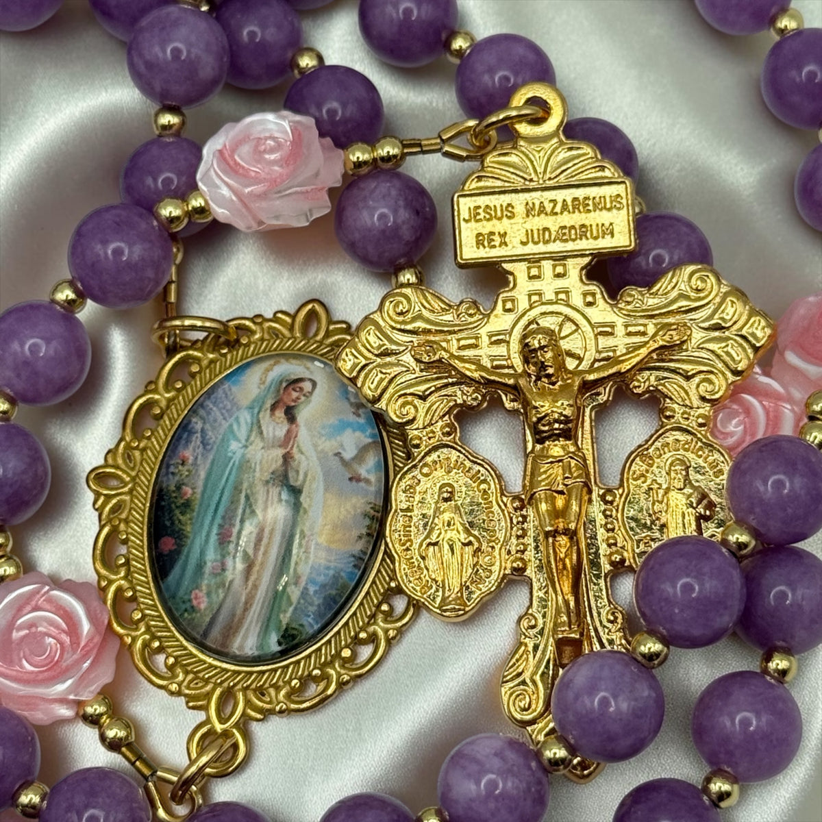 Queen of Heaven purple rosary