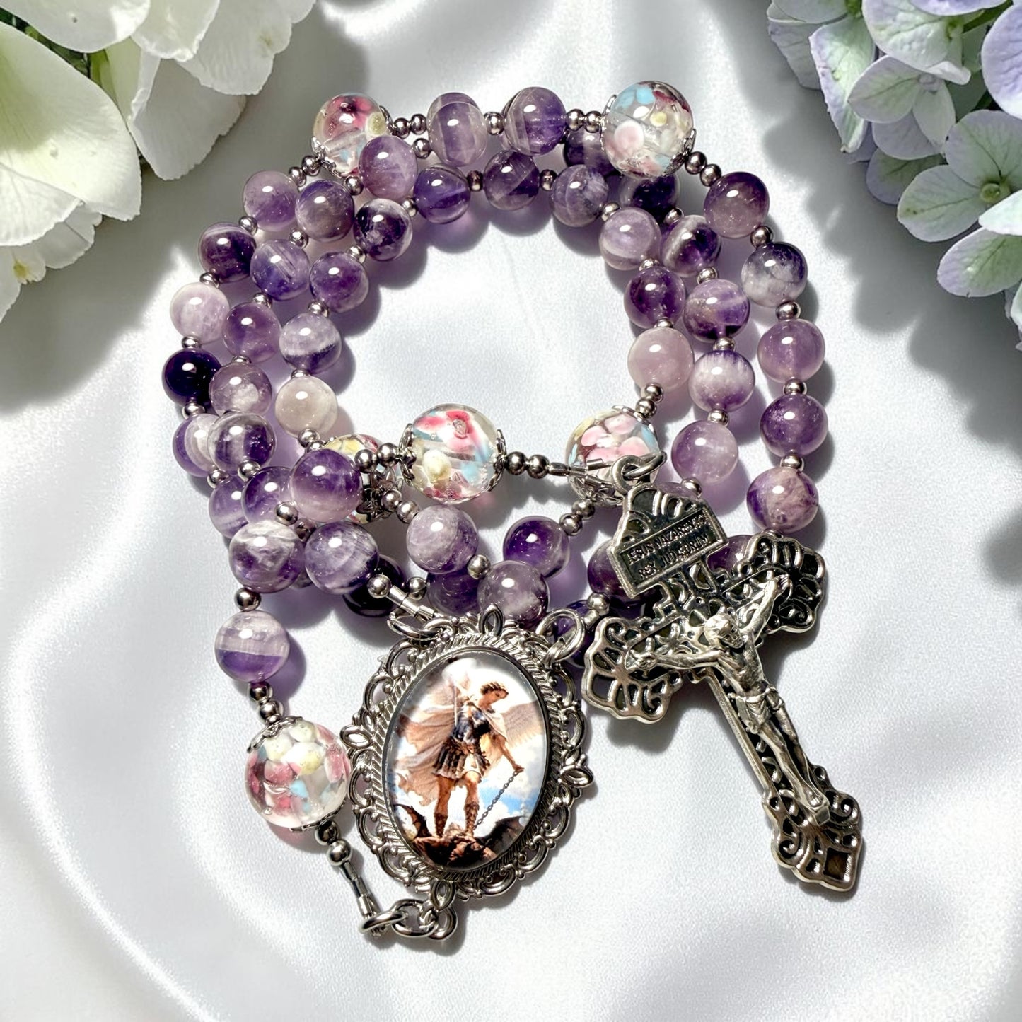 Amethyst Saint Michael Rosary