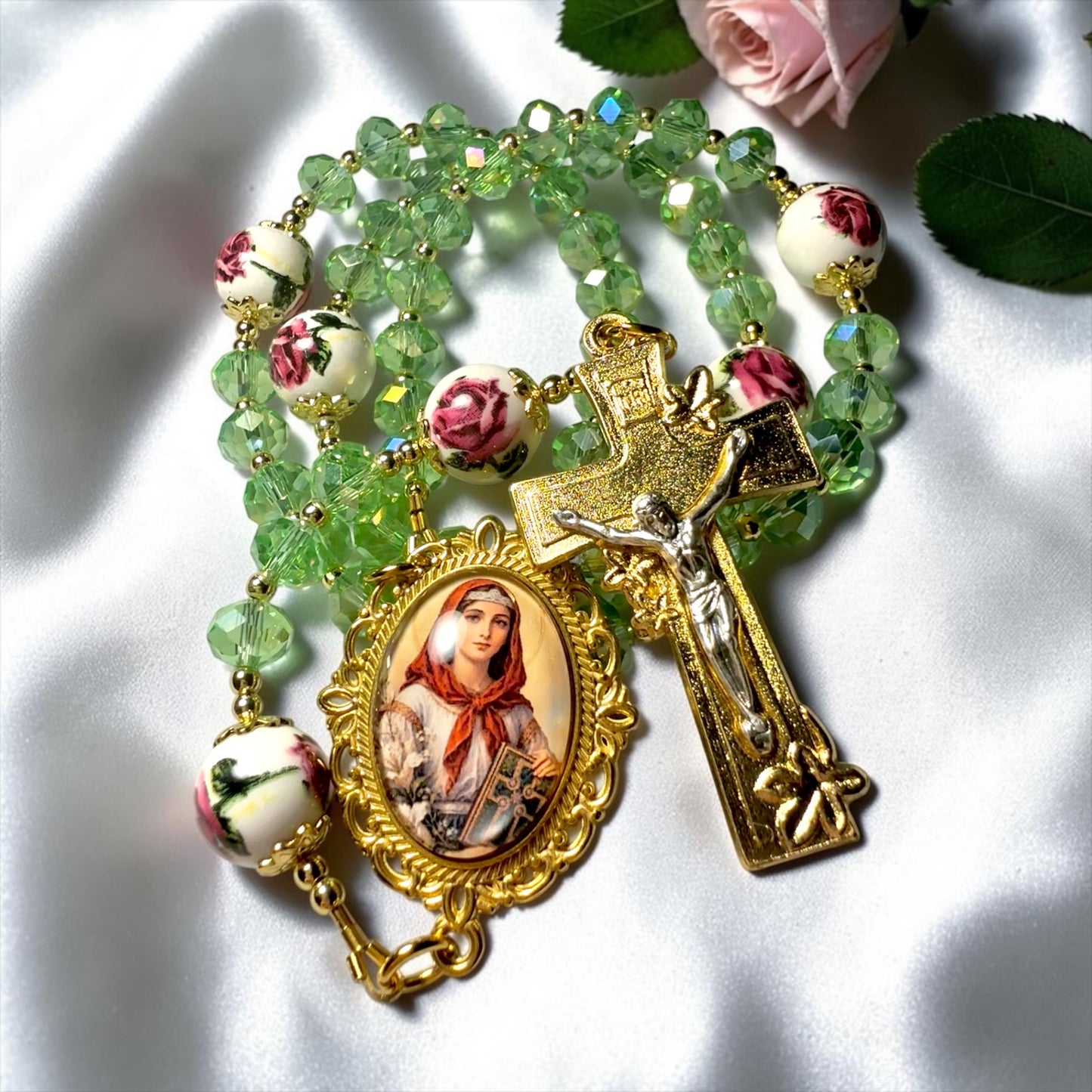 Saint Dymphna Green Rosary ๐๐ท