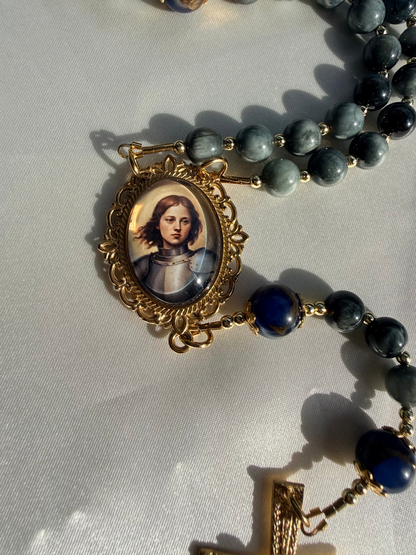 Saint Joan of Arc Rosary ⚔️ 🦅 ~ Grade AAA Eagle eye stone beads