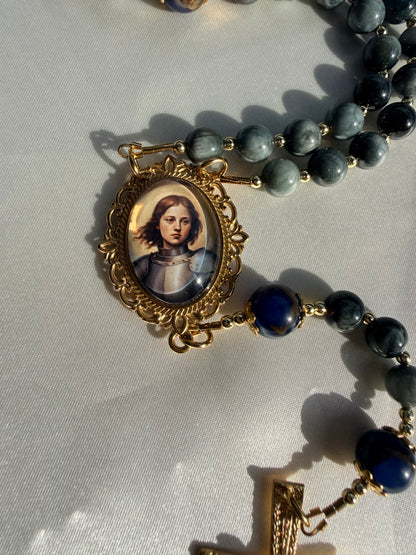 Saint Joan of Arc Rosary ⚔️ 🦅 ~ Grade AAA Eagle eye stone beads