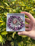 Purple quartz nativity rosary
