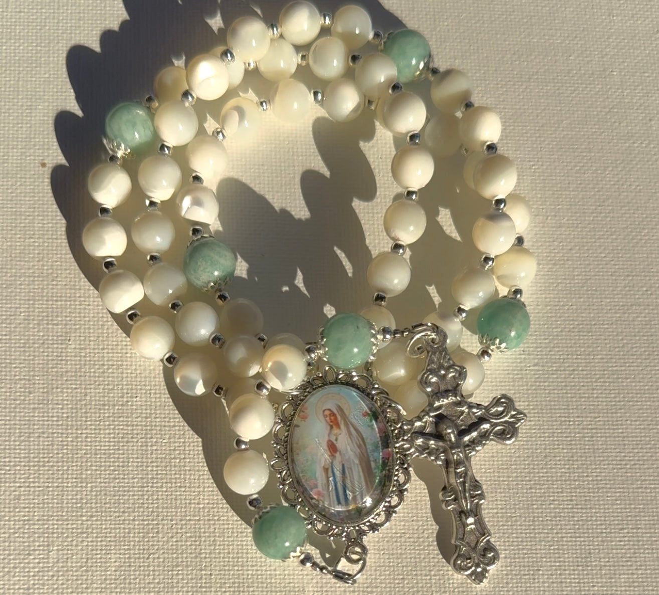Virgin Mary Pearl Rosary
