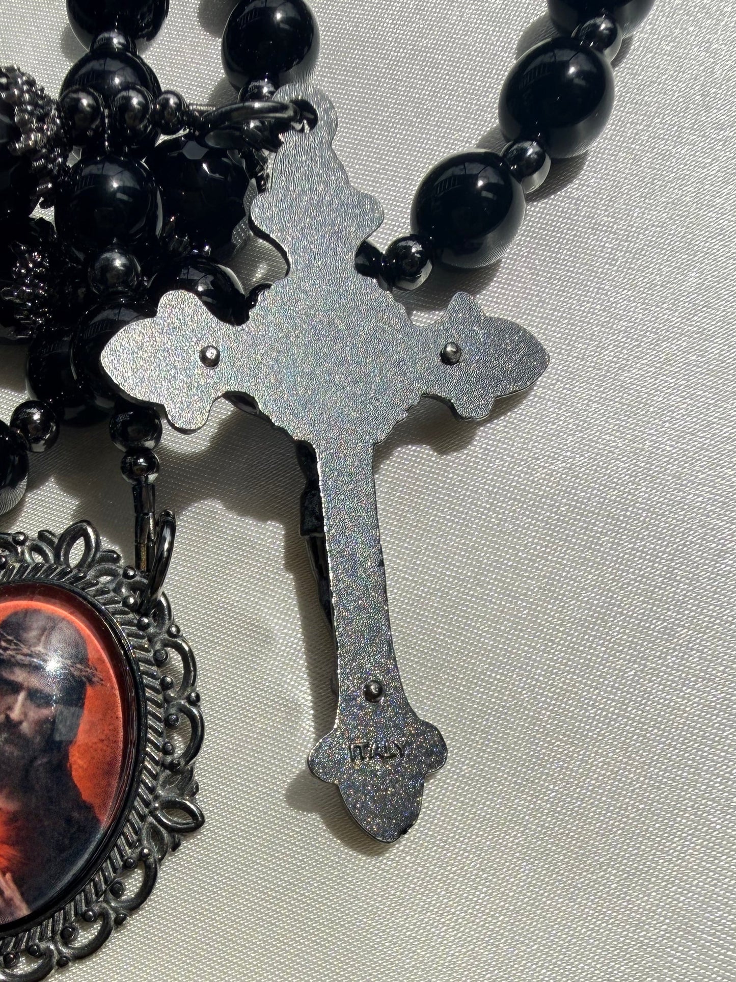 Black onyx Sacred Heart rosary 📿