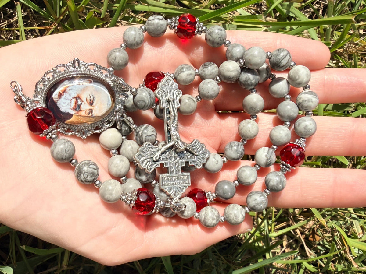 Padre Pio Picasso stone Rosary
