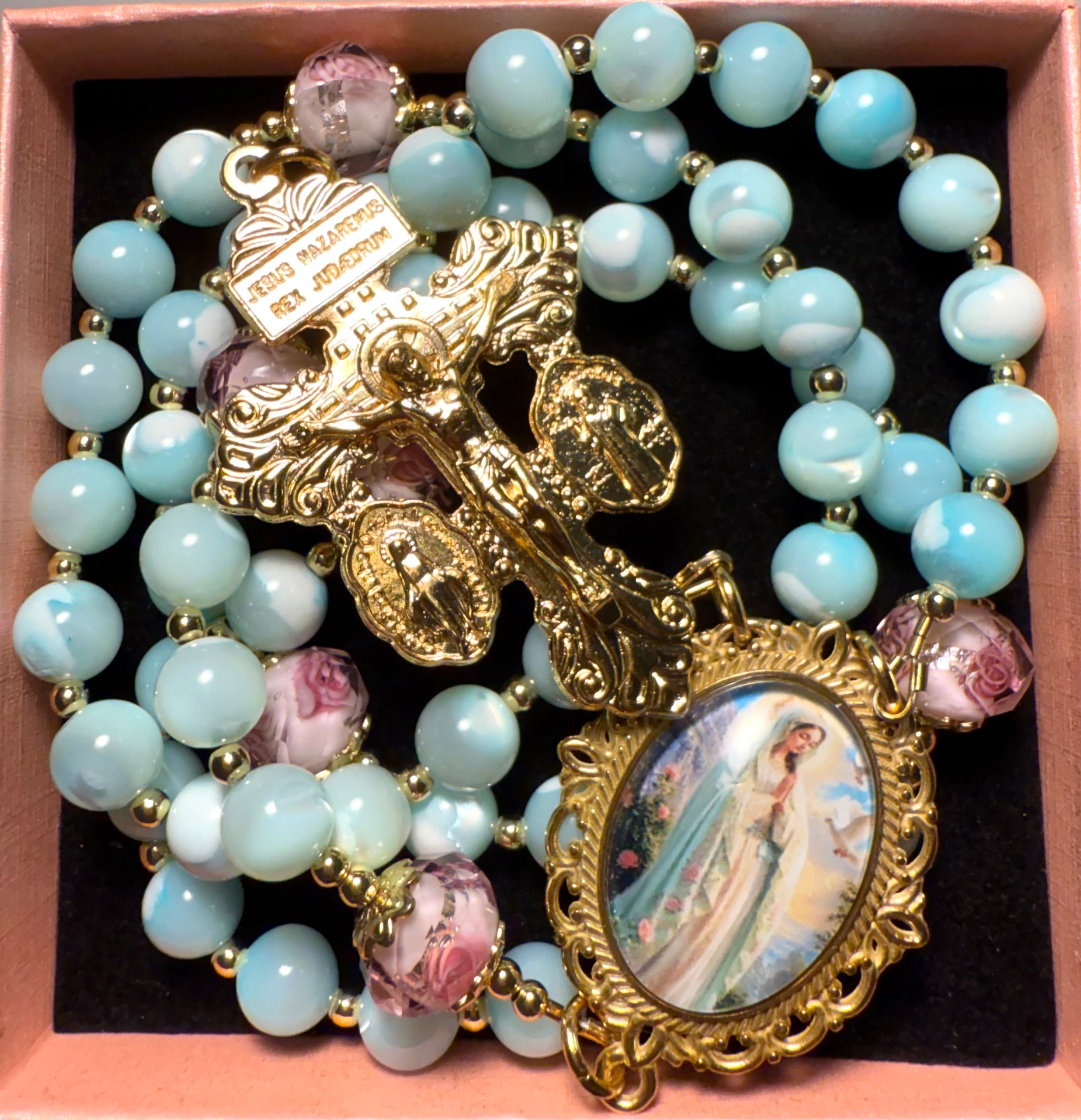 Mother of Pearl Virgin Mary  Rosary