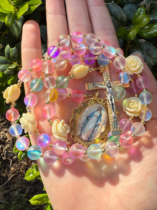 Colorful Summer Rosary 💗✨ gold plated