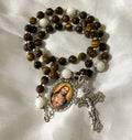 Sacred Heart Rosary Tiger eye