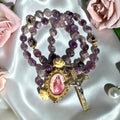 Purple Ave Maria Rosary- Amethyst stone beads