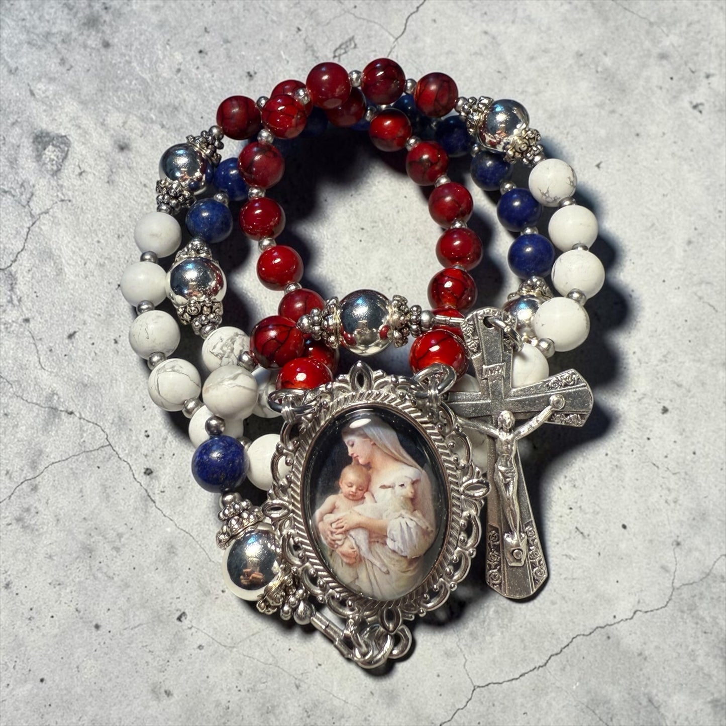 USA Patriotic Catholic Rosary– Red, White & Blue 🇺🇸