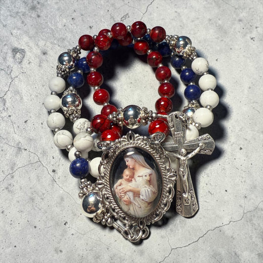 USA Patriotic Catholic Rosary– Red, White & Blue 🇺🇸