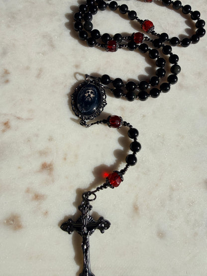 Crown of Thorns Rosary 🥀~ rainbow obsidian beads
