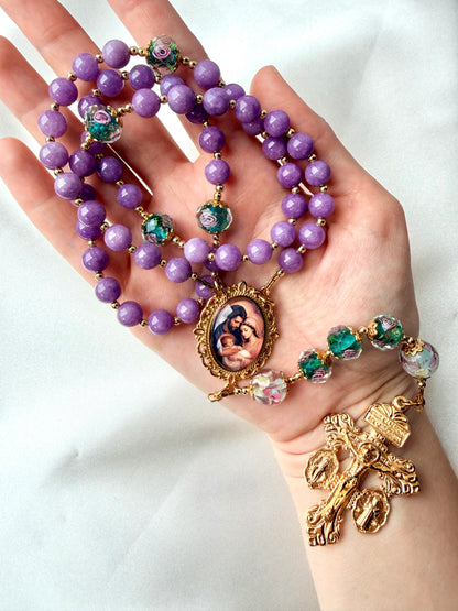 Holy Family purple rosary