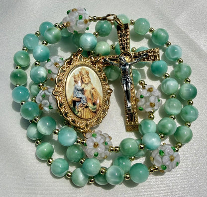 Saint Anne Celadon Moonstone Rosary