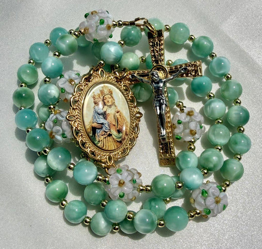 Saint Anne Celadon Moonstone Rosary