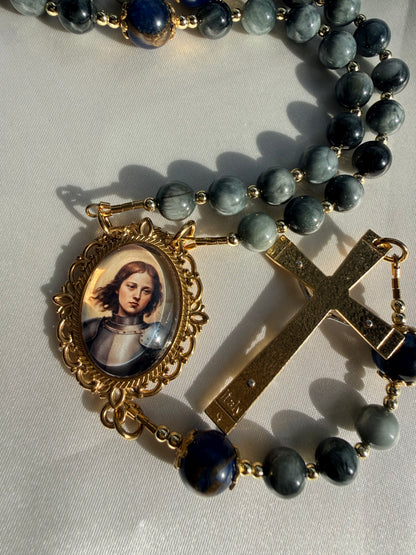 Saint Joan of Arc Rosary ⚔️ 🦅 ~ Grade AAA Eagle eye stone beads