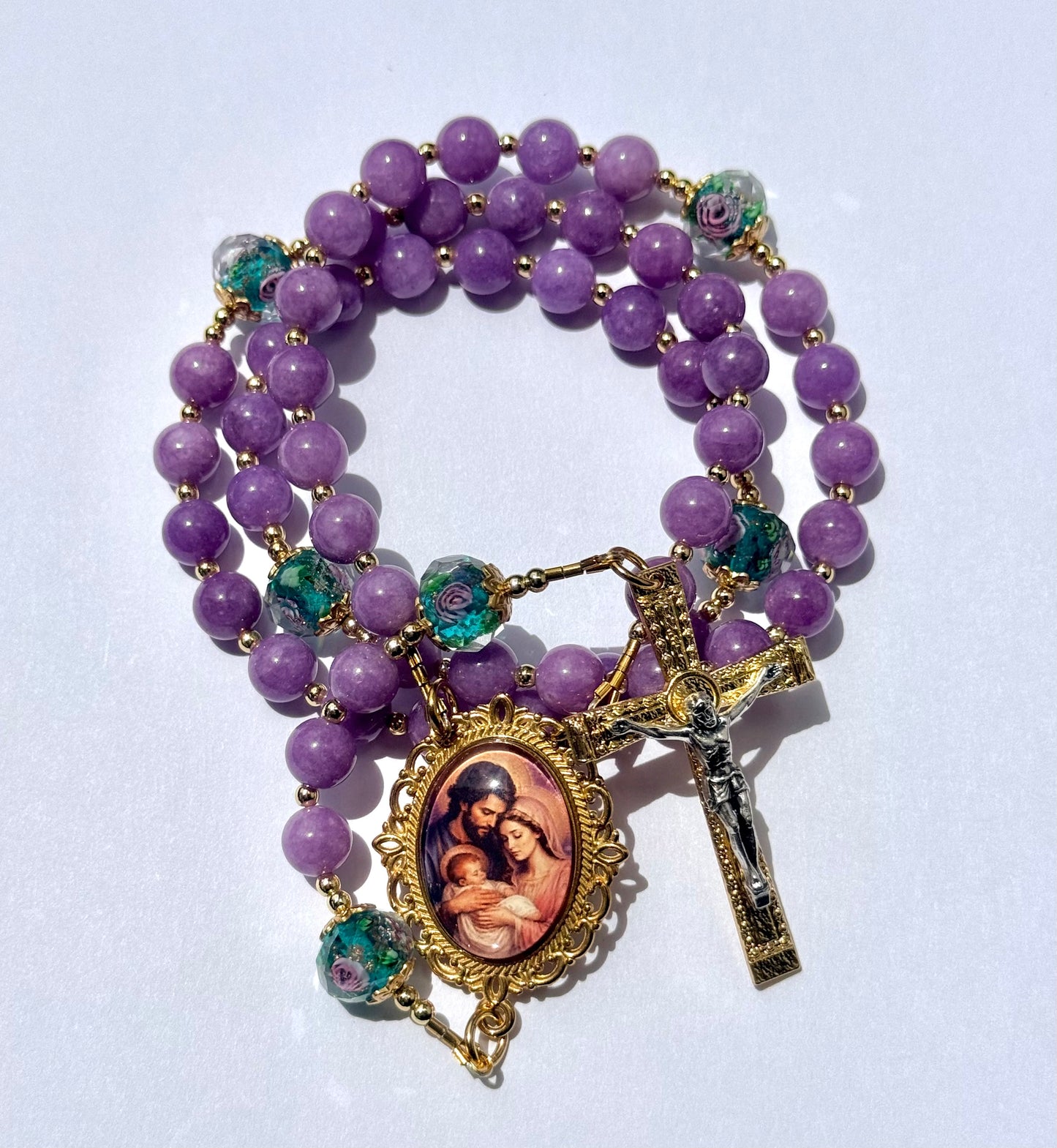 Holy Family purple rosary