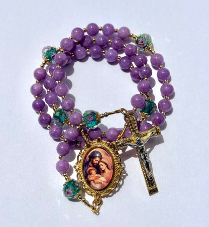 Holy Family purple rosary