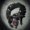 Black Sacred Heart of Jesus ~ Gunmetal rosary