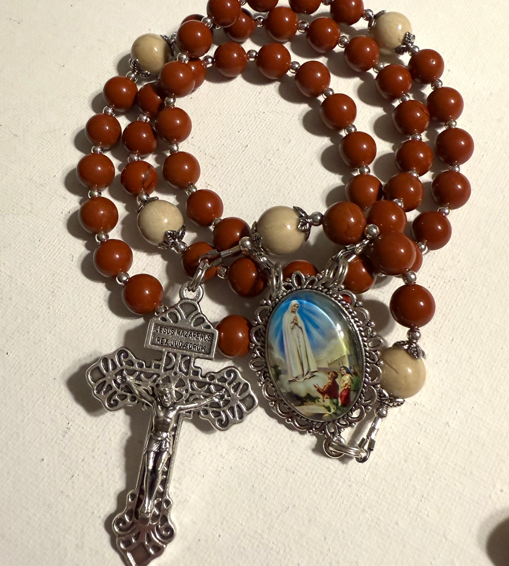 Customized order : Our Lady of Fatima and St.Raphael rosaries