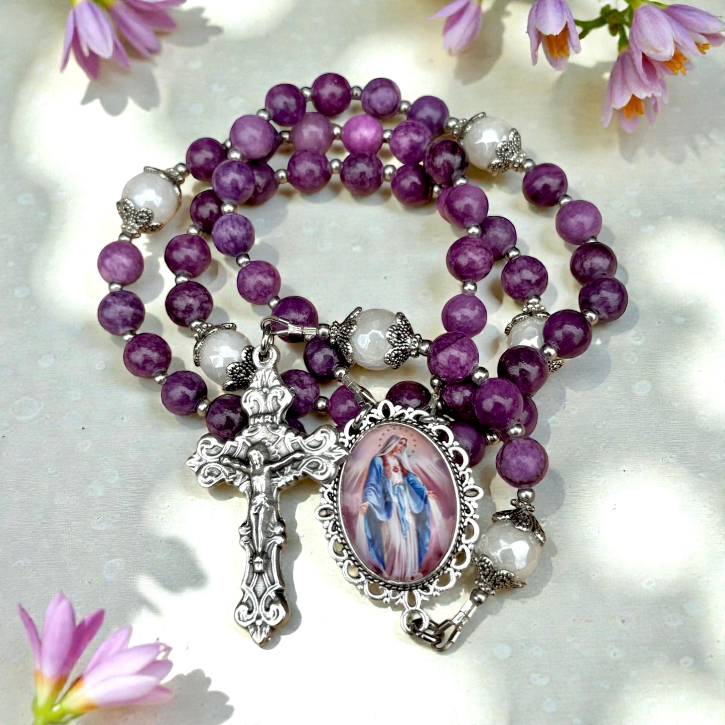 Virgin Mary Purple Rosary