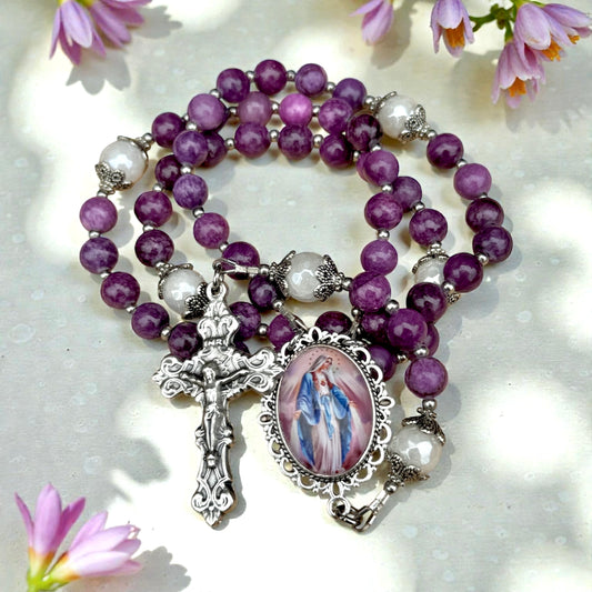 Virgin Mary Purple Rosary