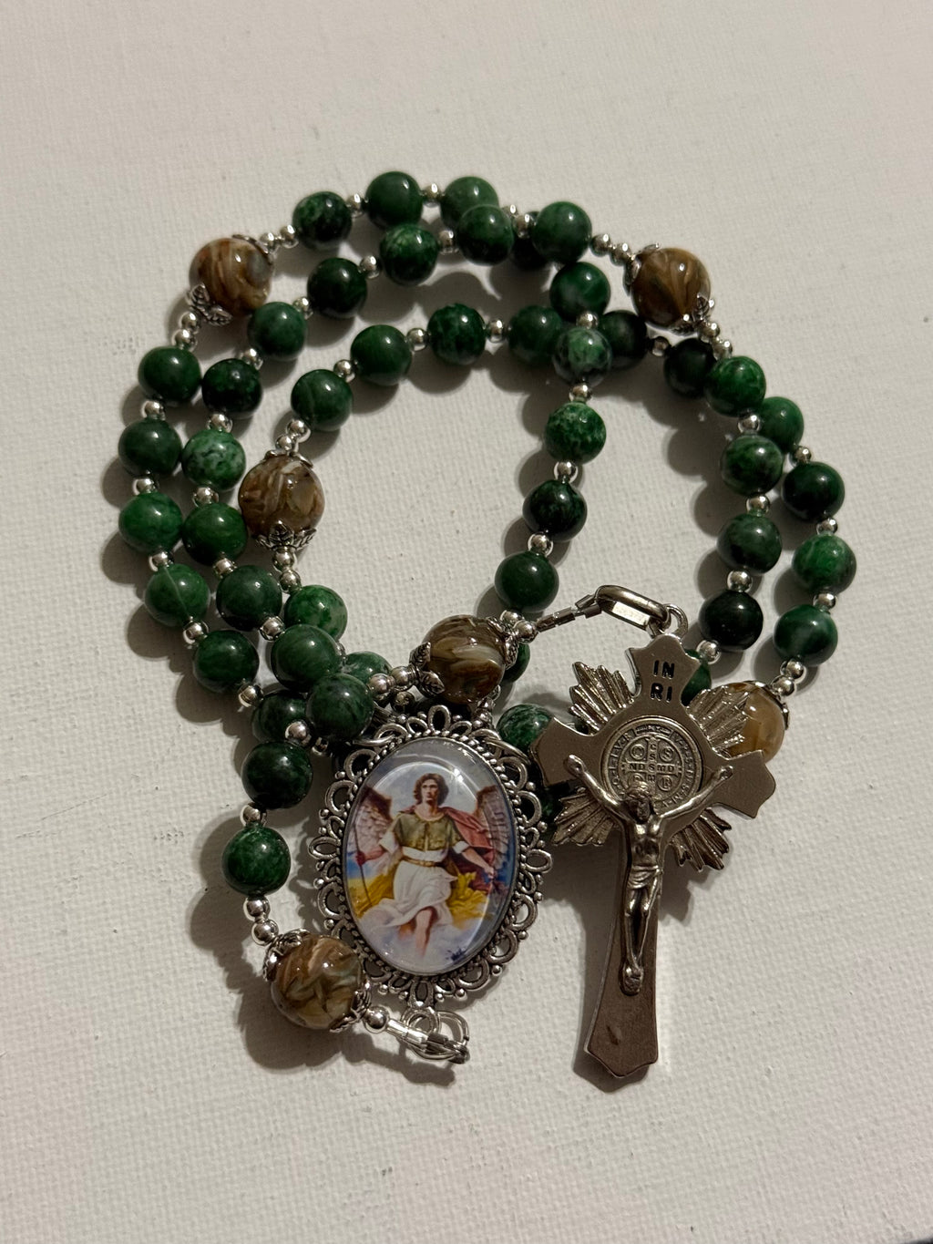 Customized order : Our Lady of Fatima and St.Raphael rosaries