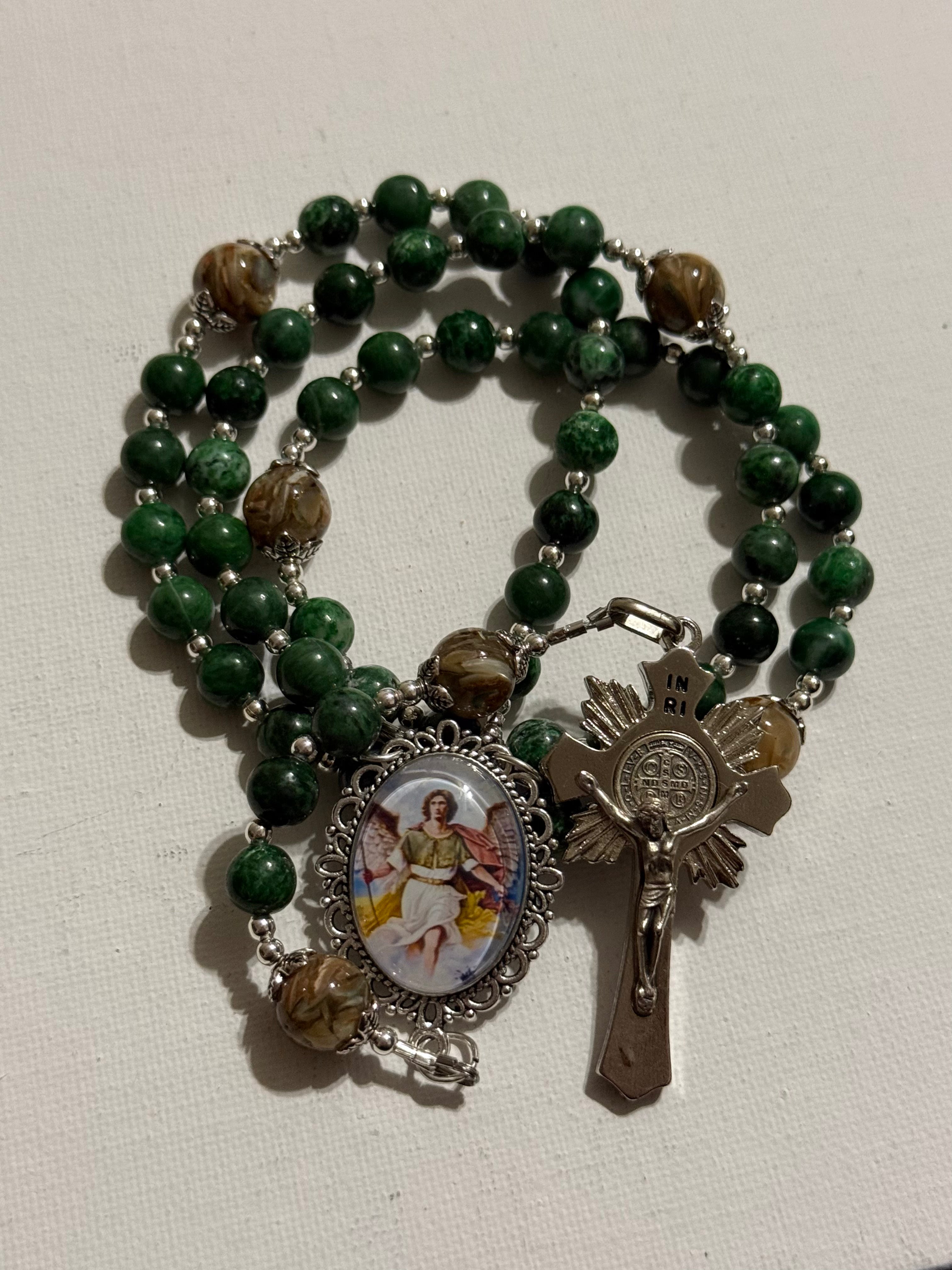 Customized order : Our Lady of Fatima and St.Raphael rosaries