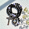 Saint Clare of Assisi black rosary