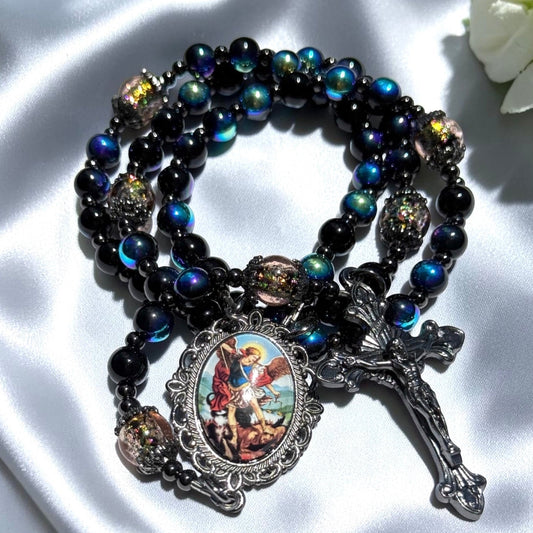 Aurora Borealis Saint Michael Rosary ⚔️ 💙