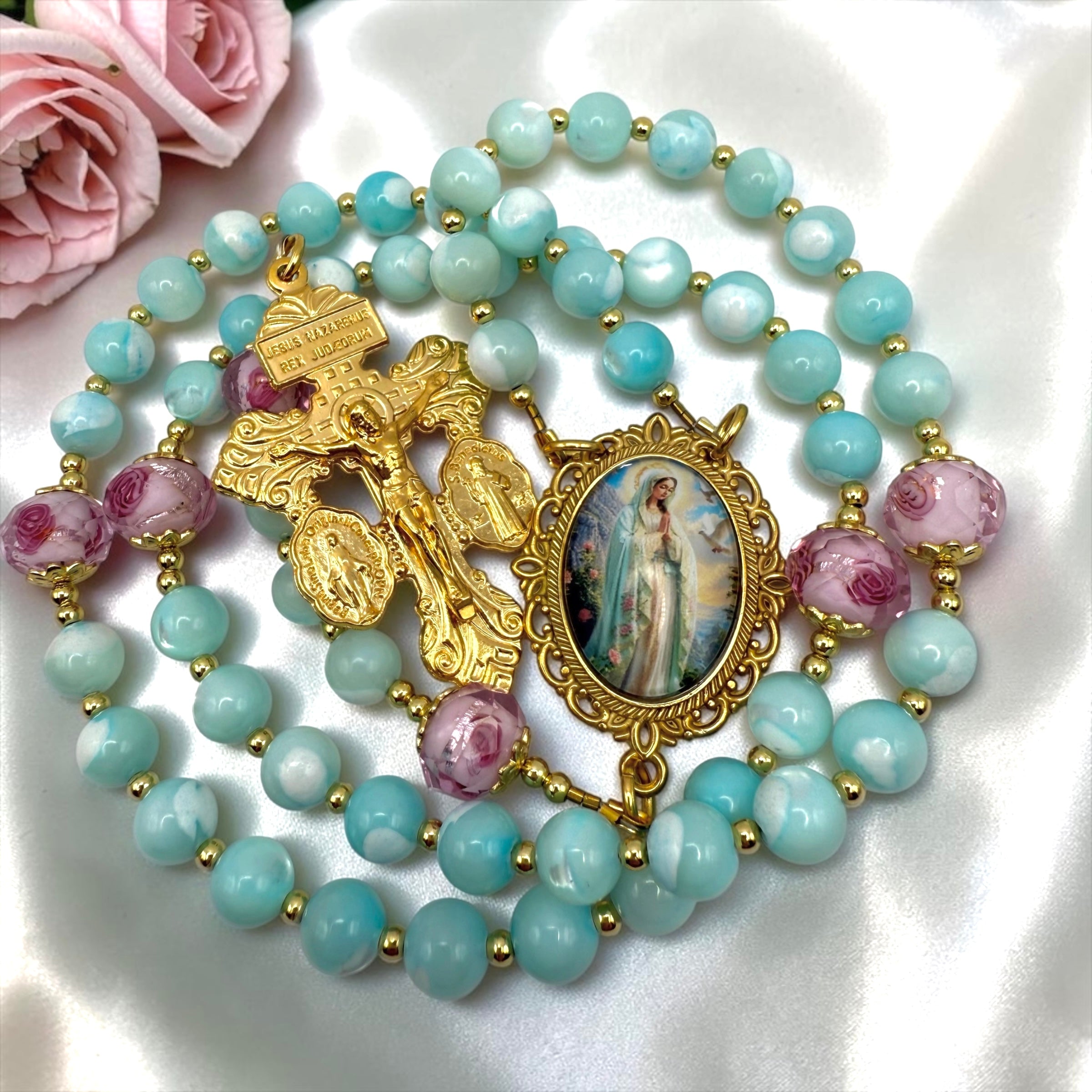 Mother of Pearl Virgin Mary  Rosary