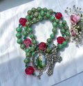 Saint Jude Rosary - green marble