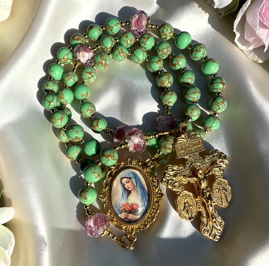 Angelic Garden of Heaven Rosary~ green