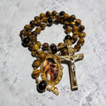 Saint Augustine Rosary - Tiger eye
