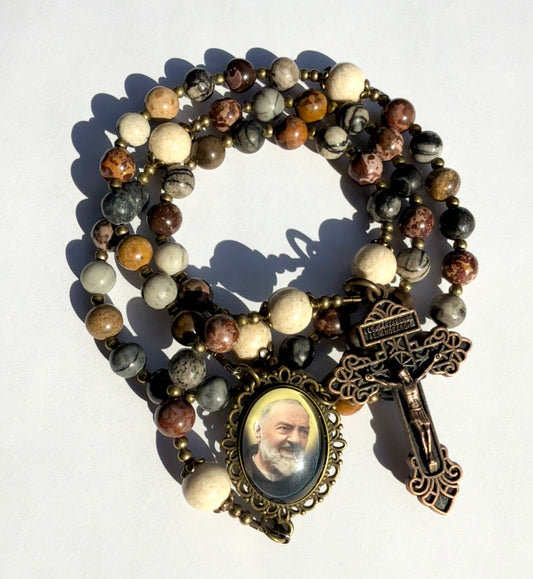 Padre Pio Stone Rosary