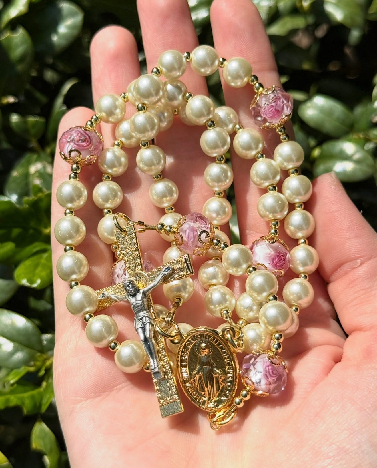 Miraculous medal Gold Rosary