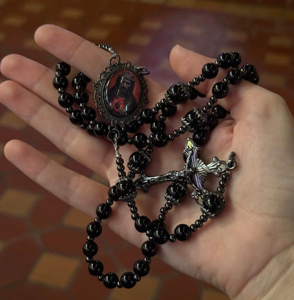 Sacred Heart rosary 📿 | black onyx
