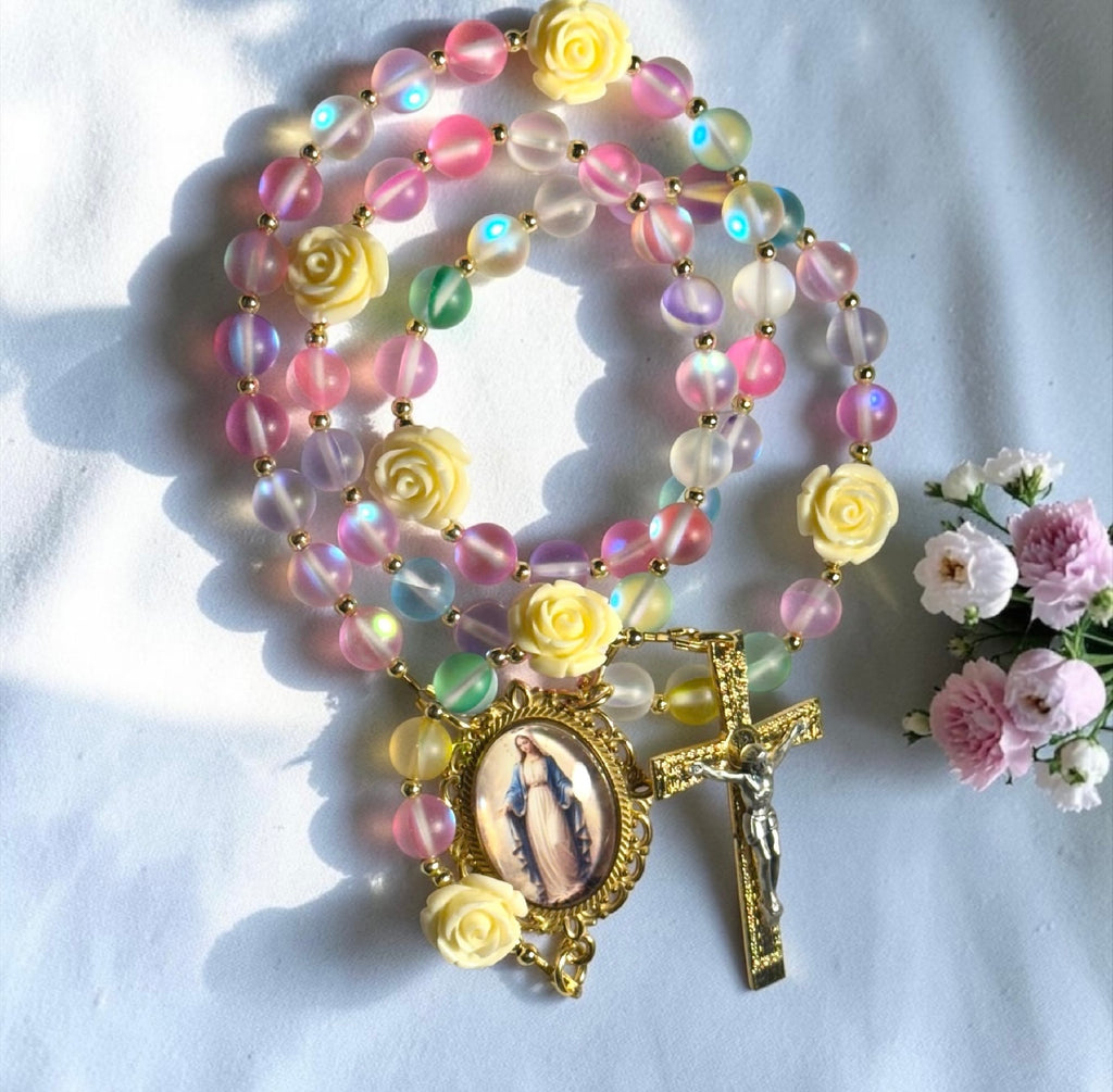 Colorful Summer Rosary 💗✨ gold plated