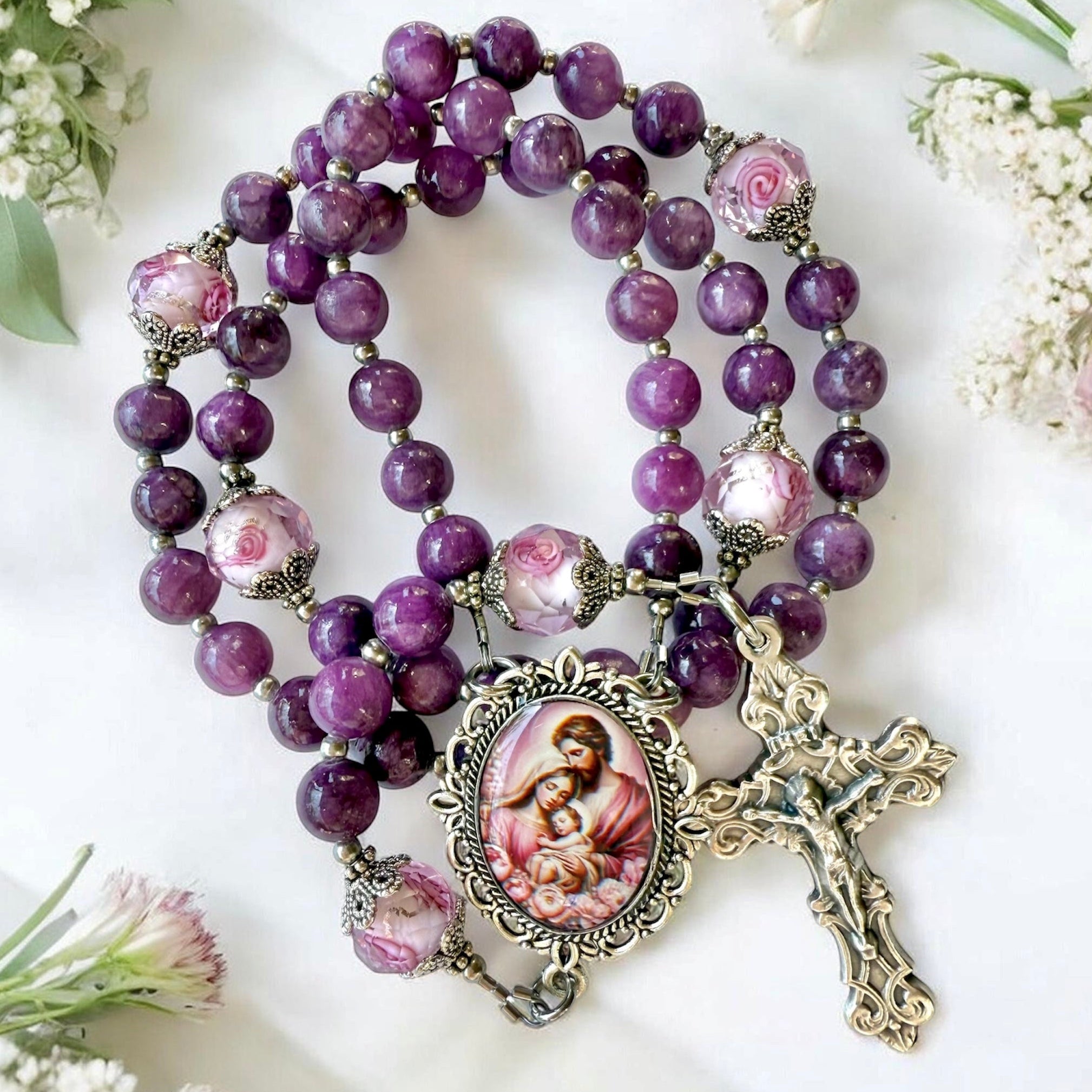 Purple Holy Family Rosary