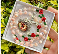 Holy Family rosary- mother of pearl beads