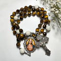 Sacred Heart Rosary Tiger eye