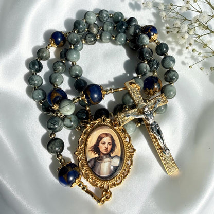 Saint Joan of Arc Rosary ⚔️ 🦅 ~ Grade AAA Eagle eye stone beads