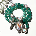Saint Dymphna Rosary - Green jade beads