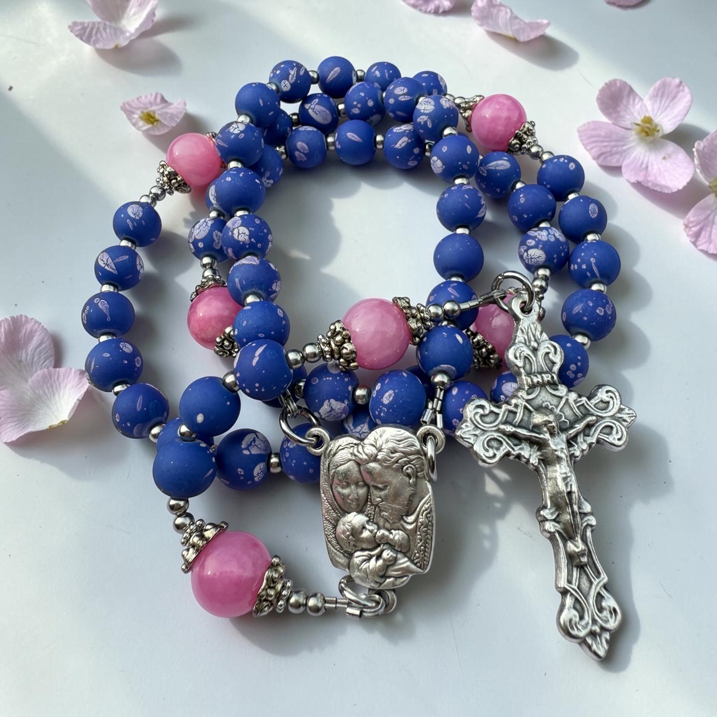 Holy Family blue Rosary